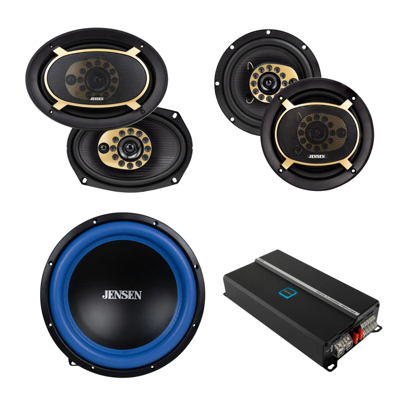 12″ Subwoofer & Pair of 6.5" JS65T & Pair of 6"x9" JS69T Speakers w/ 815W  Amp