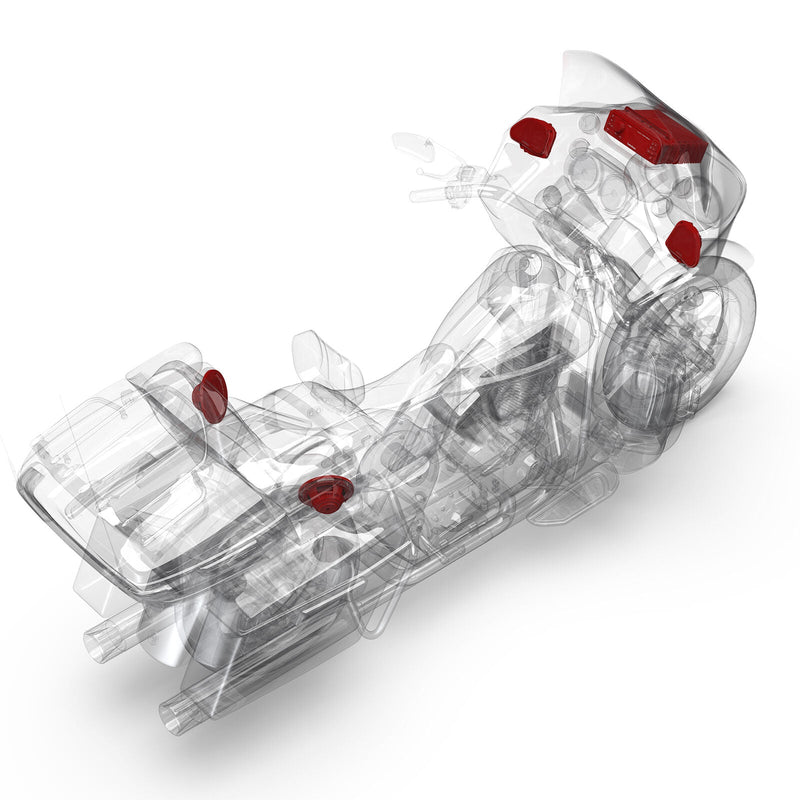 Rockford Fosgate Harley Davidson 6.5" Fairing & 5.25" TourPak Speakers w/ Radio