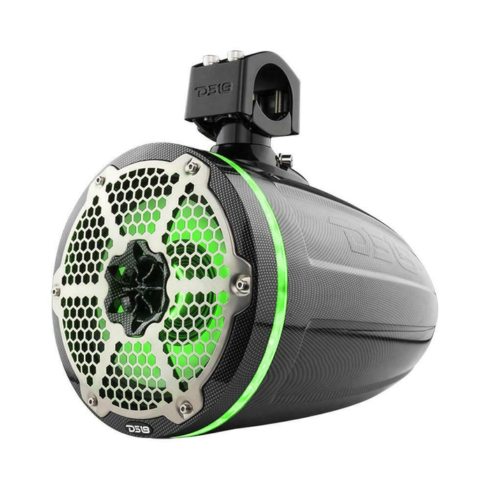 450W 4 Ohm DS18 Neo Marine Towers RGB Carbon Fiber, Passive Radiator CF-X6TPNEO