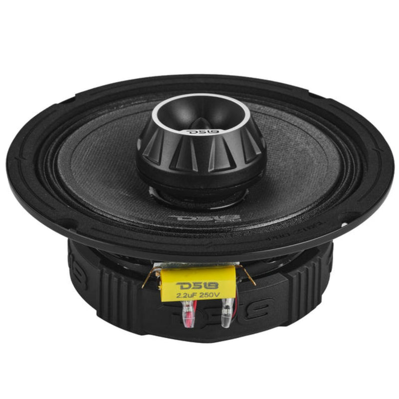 6.5" 200W RMS 4-Ohm Slim Coaxial Midrange Speaker w/ Tweeter DS18 PRO-ZT