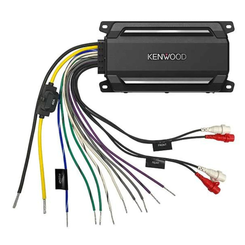 Kenwood Compact 4-channel powersports/marine amplifier 50 watts RMS x 4-Ohms