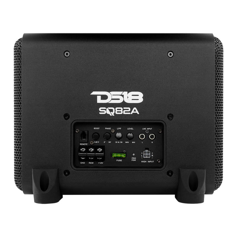 DS18 Amplified Loaded Subwoofer Enclosure with 8" Active and 8" Passive Subs