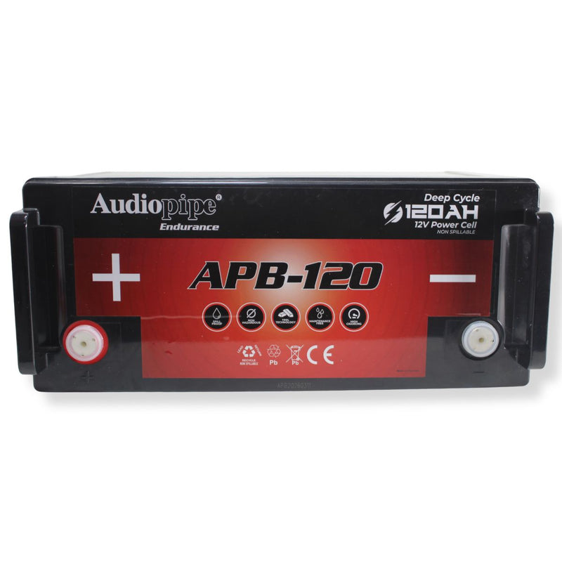 Audiopipe APB-120 12V 3100W 1565Amp AGM Deep Cycle Power Cell Battery 120Ah