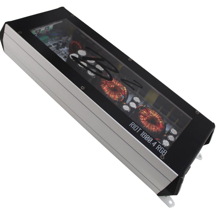 B2 Audio RIOT 1800W 2-Ohm Class D 4-Channel Amplifier w/ RGB LED Illumination