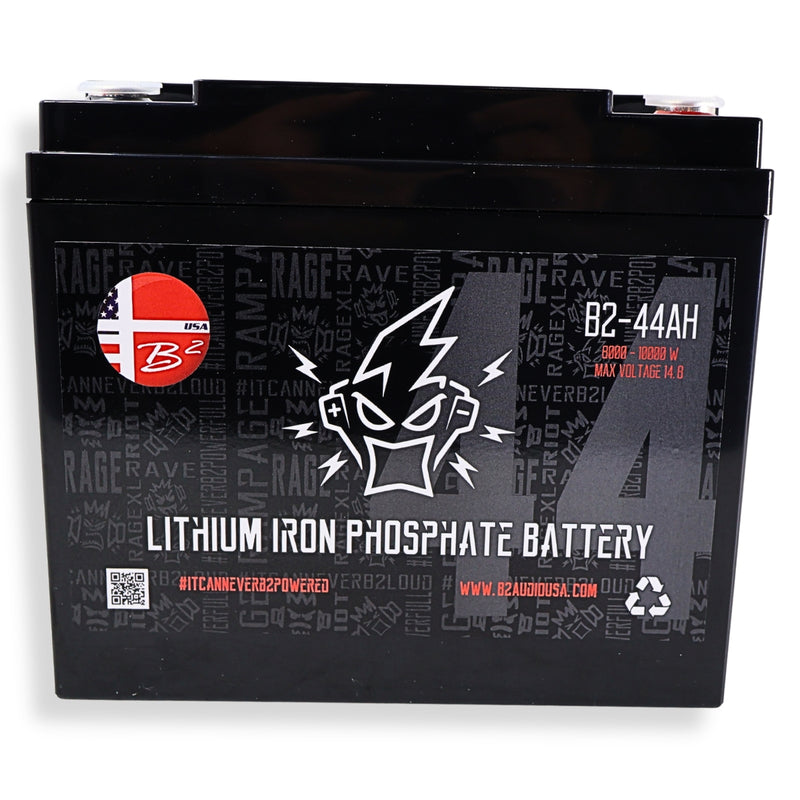 B2 Audio 44Ah LiFePO4 Lithium Battery 12V 5000W High Performance Car Audio