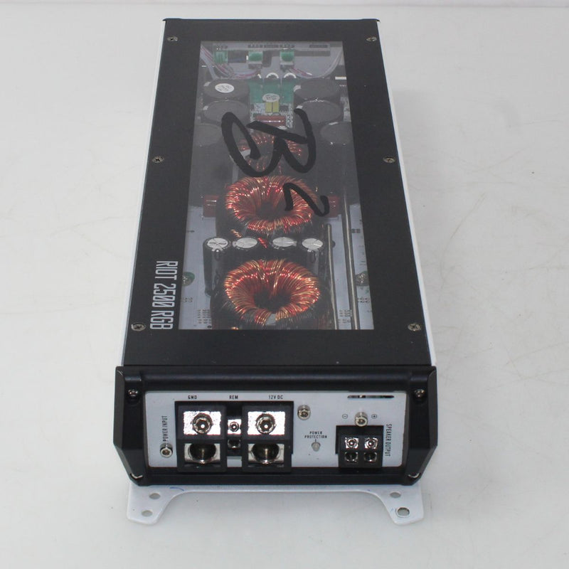 B2 Audio RIOT Series 2500W 1-Ohm Class D Monoblock Amplifier w/ RGB LED Lights OPEN BOX