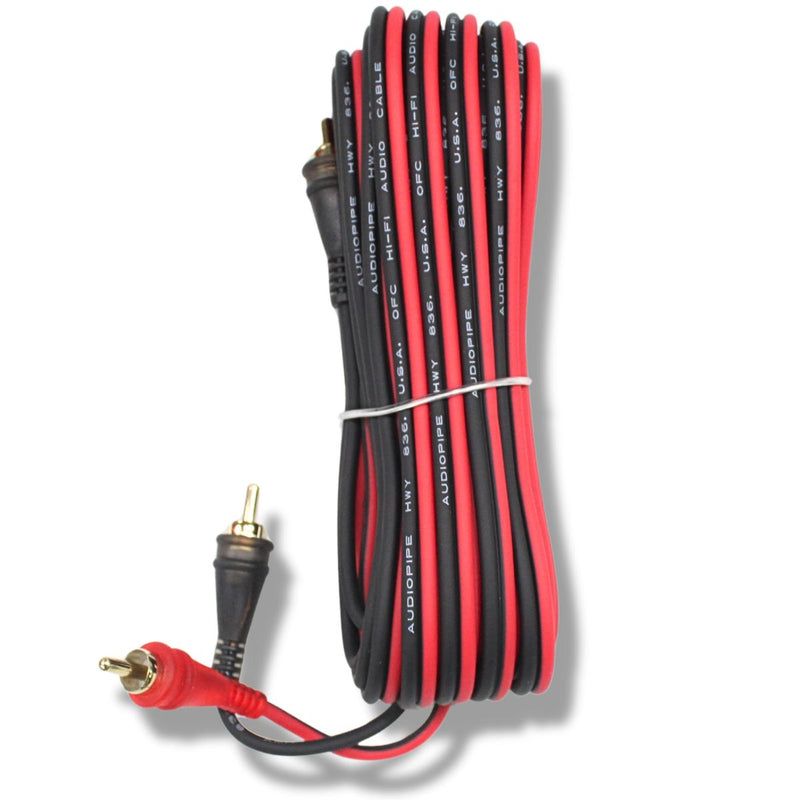 Audiopipe Frosted RCA Cables w/Gold-Plated RCA Connectors (10 Pack) 1.5-25 Feet