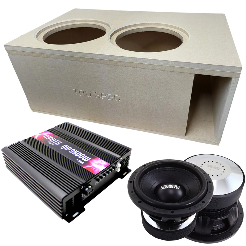 Sundown Pair of 12" U-Series D4 Subwoofers, 3500W Amp w/ Dual Vented Enclosure