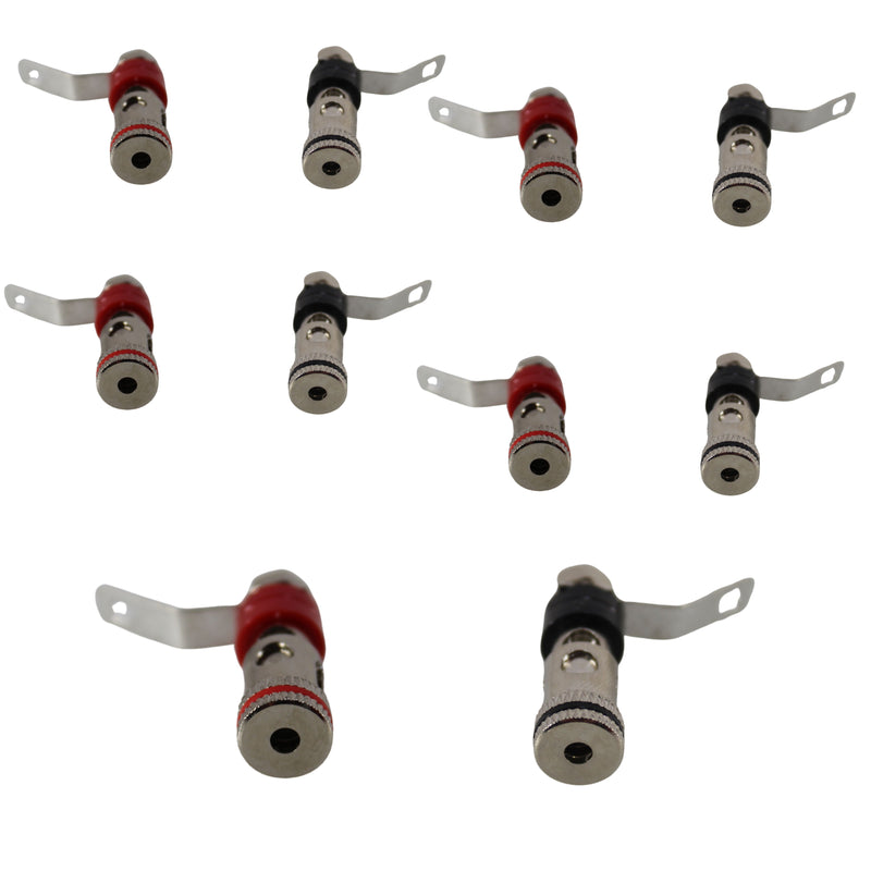 5 Pair of 12 Ga Brass/Nickel Plated Neg/Pos (Black/Red) Speaker Push Terminals
