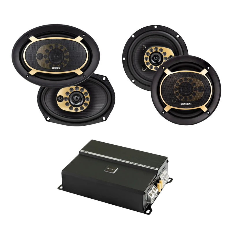 Pair of 6"x9" JS69T Speakers & Pair of 6.5" JS65T Speakers w/ RGB 4-Channel Amp