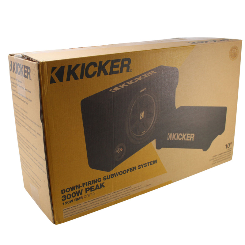 Kicker Comp Series 10" 150W RMS 4-Ohm RMS Loaded Down-Firing Subwoofer Enclosure