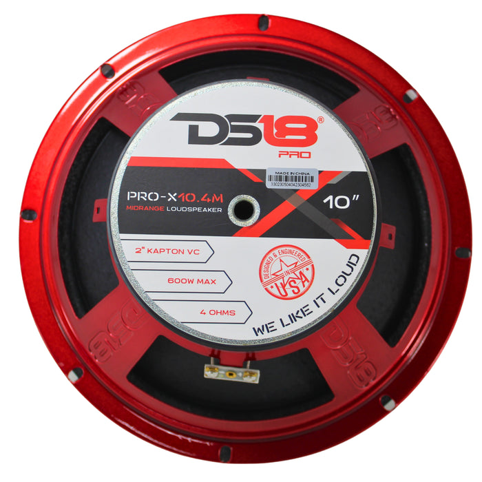 DS18 Pro-X 10" 600W Max 4-Ohm Mid Range Loud Speaker PRO-X10.4M