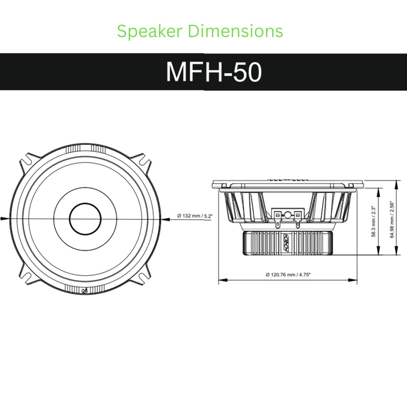 Deaf Bonce Machete Pair of 5.2" 4 ohm 50 Watts RMS Wide Range Speakers