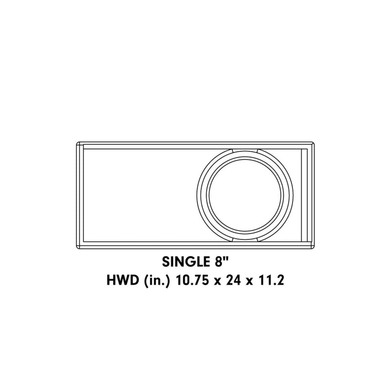 Single 8" Unloaded Enclosure (DOES NOT INCLUDE SUBWOOFER) DD Audio UE-8.1