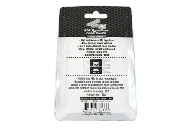 Audiopipe 100 Amp 32V Gold Plated ANL Car Audio Fuses AP-ANL-100A