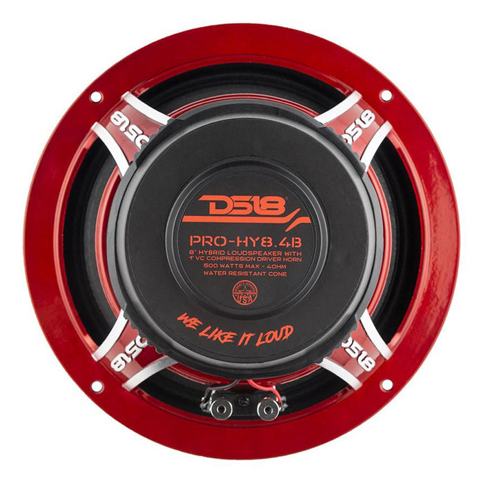 DS18 Marine / Motorcycle 8" Mid-Range Loudspeaker 500 Watt 4 Ohm Built-in Driver