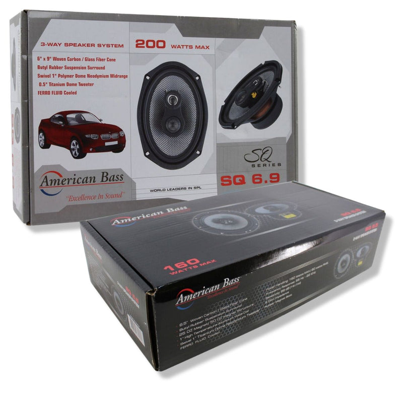 American Bass 2x 6.5" 2x 6x9" Coaxial Factory Upgrade Speakers 4-Ohm SQ6.5+SQ6.9