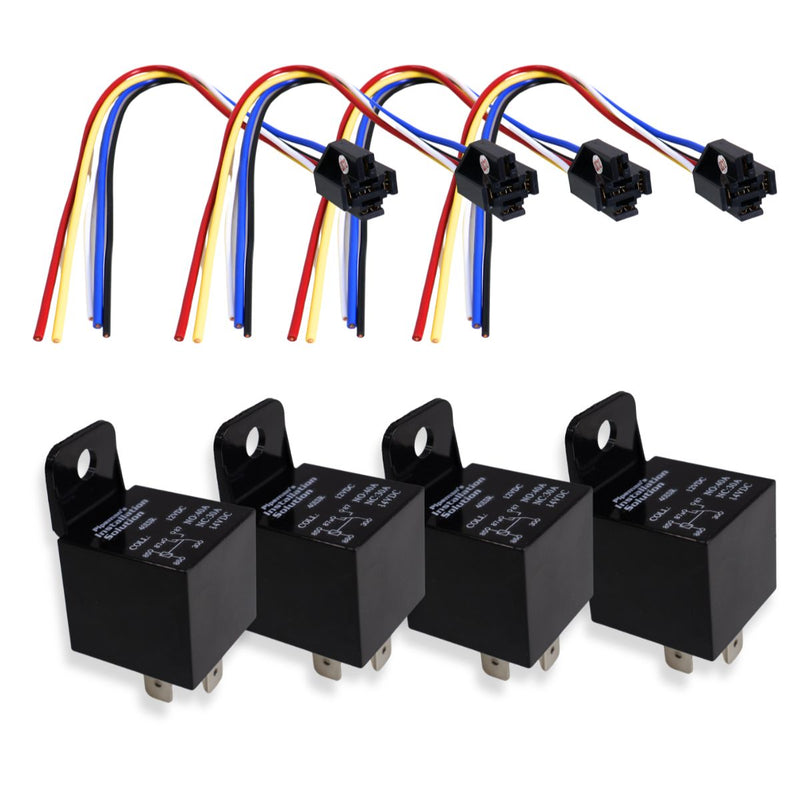 Audiopipe AP-40ISR 12V 30/40A 5-Pin SPDT Gold Relay with Relay Harness Socket
