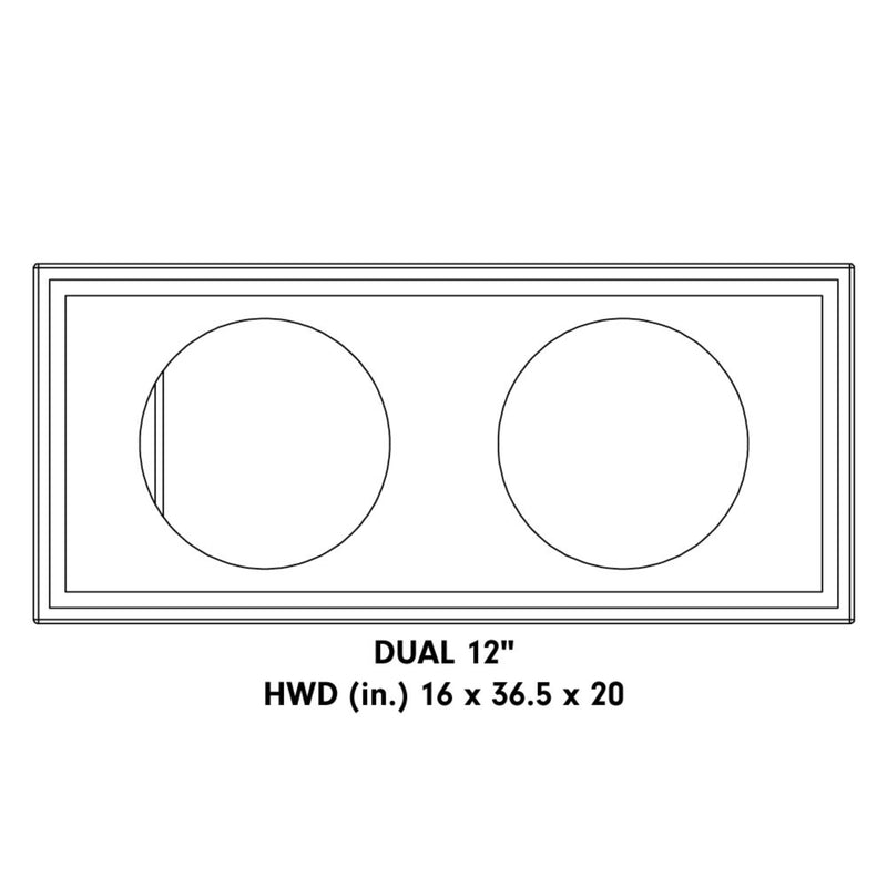 Double 12" Unloaded Enclosure (DOES NOT INCLUDE SUBWOOFER) DD Audio UE-12.2