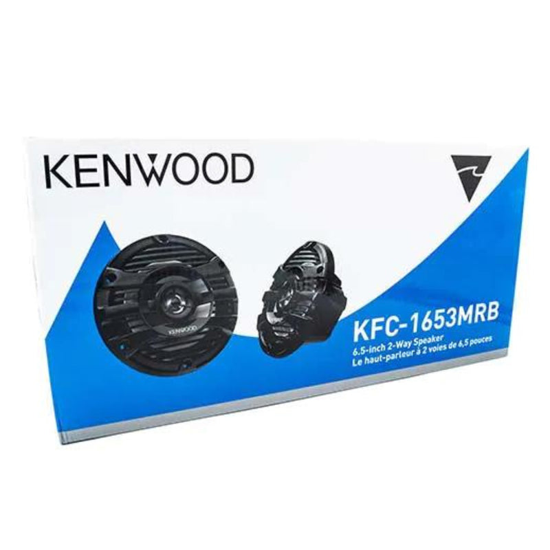 Pair of Kenwood 6.5" 2-way Marine Speaker System (Black), 50W RMS