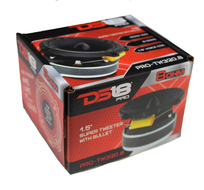 DS18 1.5" Super Bullet Tweeter Pro Car Audio 500 Watts 8 Ohm