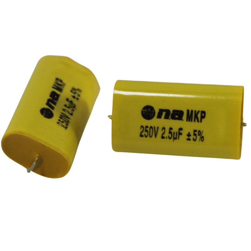 Pair of 2.5 Microfarad Bass Blocker 250 Volt Metalized Film Capacitors