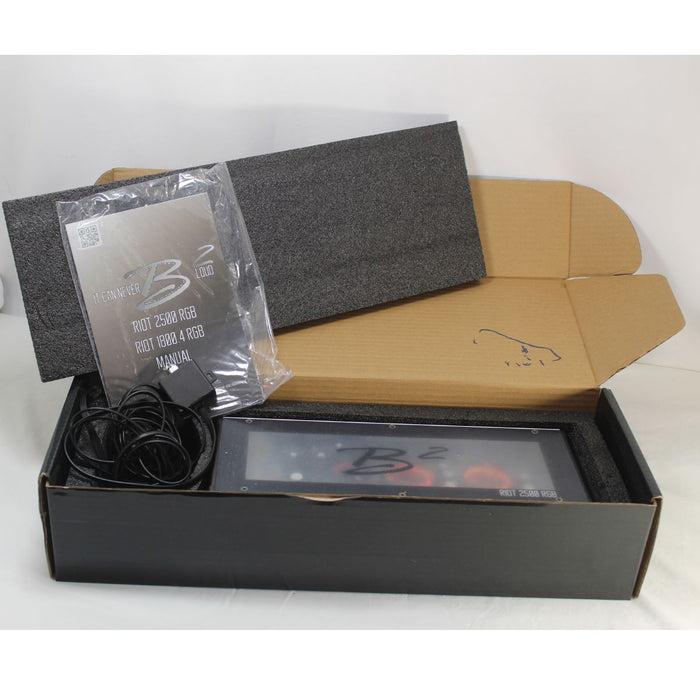 B2 Audio RIOT 2500W 1-Ohm Class D Monoblock Amplifier w/ RGB LED Lights OPEN BOX