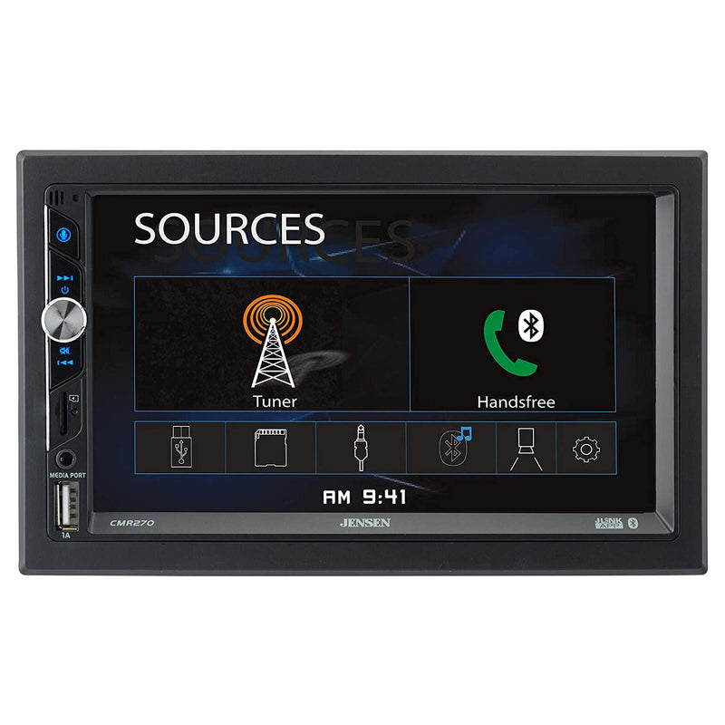 Jensen CMR2720 7" Touchscreen Bluetooth 2 Din Mechless Multimedia Receiver