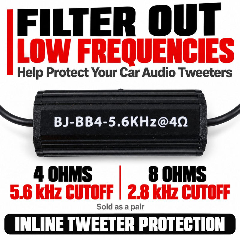 Tweeter Capacitor High-Pass Filter Bass Blockers 5.6kHz 4 Ohms 50 Watt 2-Pack