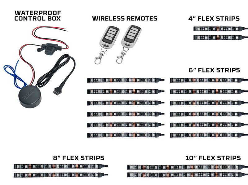 LEDGlow 18pc ATV Advanced Million Color LED Lighting Kit w/Automatic Brake Light