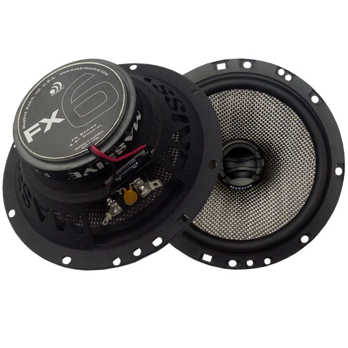 Pair of Massive Audio FX Series 6.5" 4-Ohm 75 Watts RMS 2-Way Coaxial Speakers