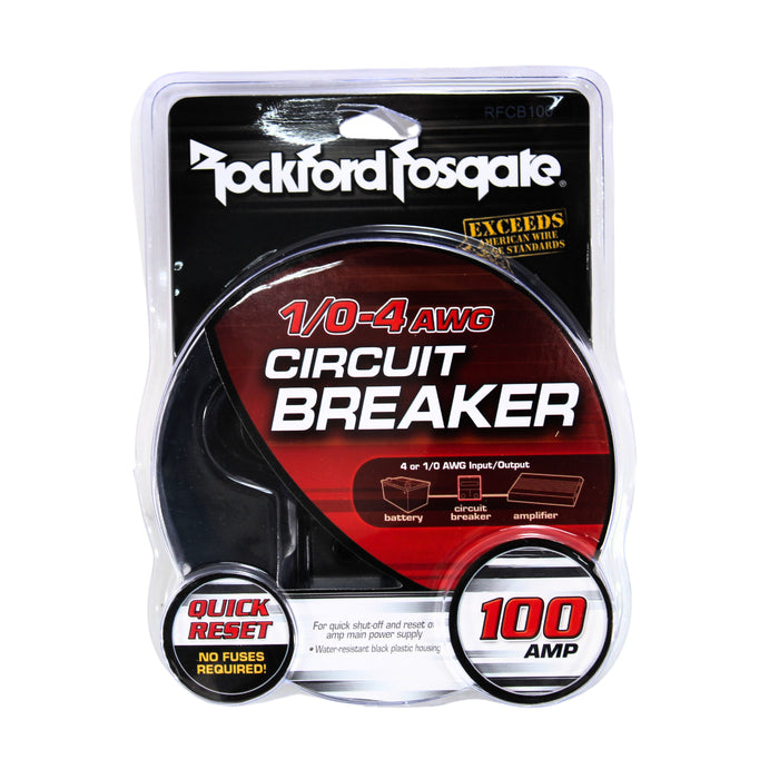 Rockford Fosgate 100 Amp Circuit Breaker Quick Reset 1/0-4 AWG RFCB100