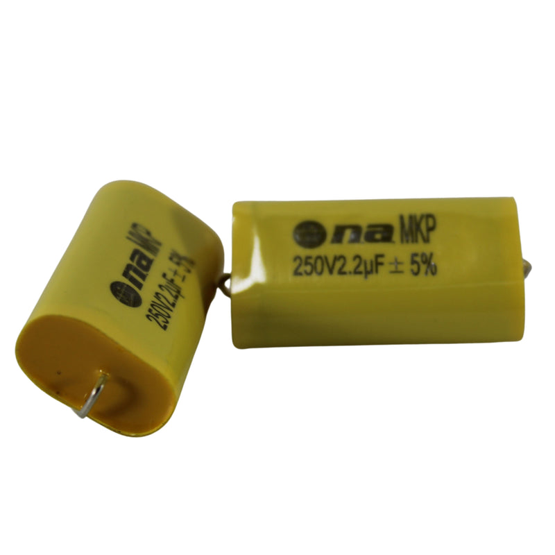 Pair of 2.2 Microfarad Bass Blocker 250 Volt Metalized Film Capacitors