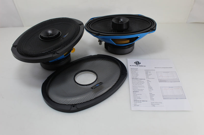 Motorcycle/Marine 6x9" Hybrid Coax 100W RMS Midrange Speakers Pair OPEN BOX