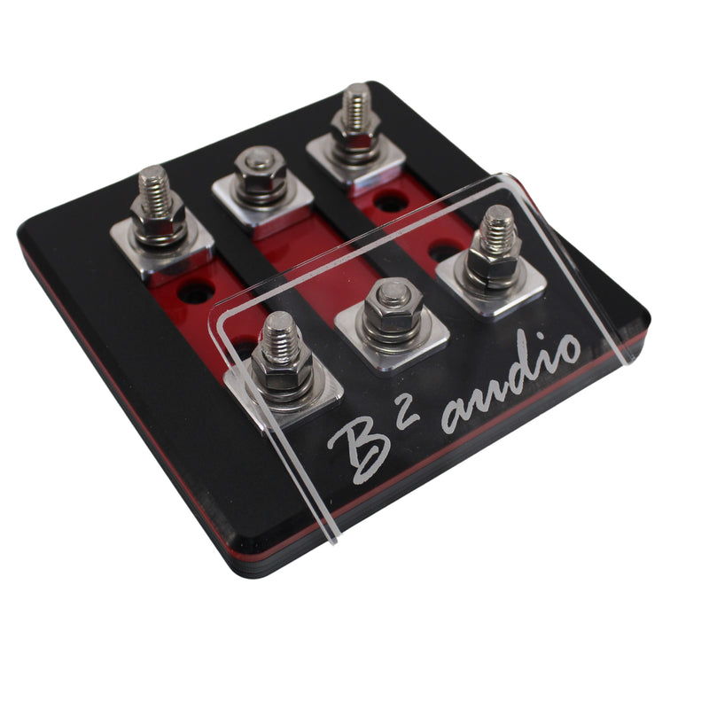B2 Audio 3 Spot Heavy Duty ANL Fuse Distribution Block w/ Acrylic Cover
