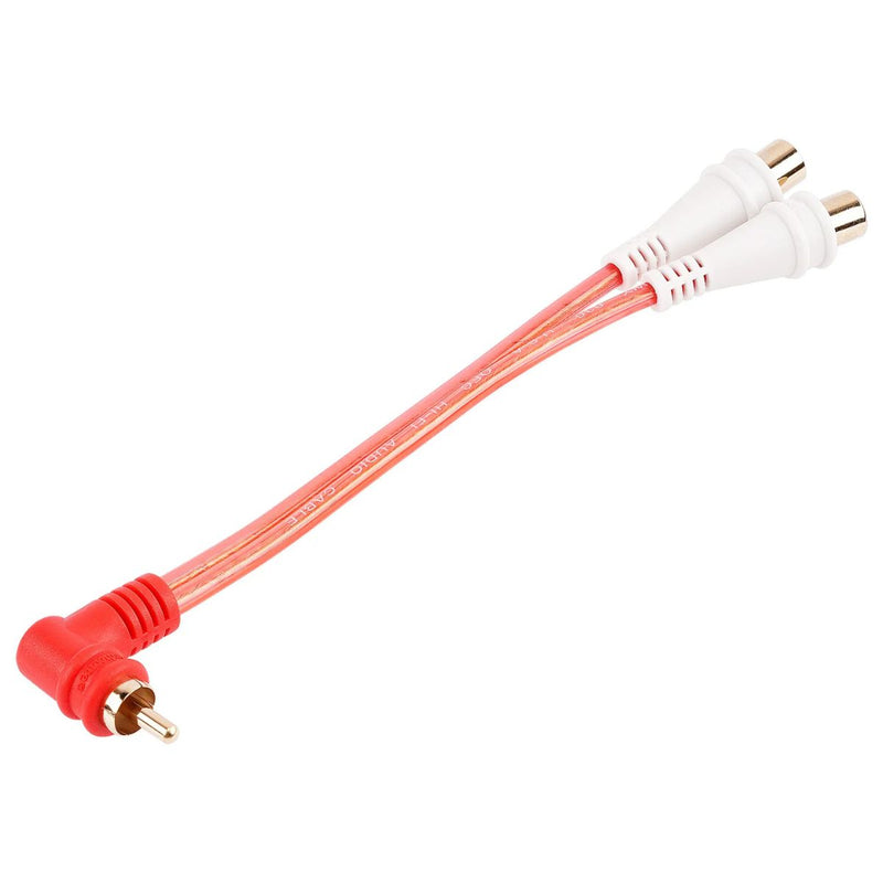 Audiopipe BMV-GRA-M-2F RCA Y Splitter 1 Male to 2 Female 6" Cable Gold Plated