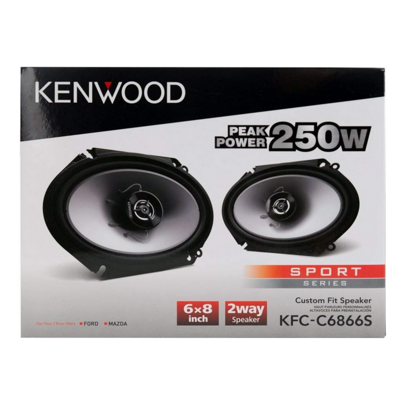 Pair Kenwood 6 x 8 inch 2-Way 30-Watt Car Stereo Speakers