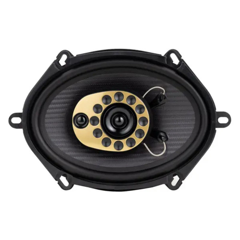 2 Pairs of 5″x7" / 6″x8″ 4-Ohm Speakers w/ 4 channel 740W Class D RGB Amplifier