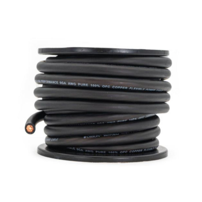 0 AWG Black Soft Rubber Jacketed 100% OFC Orion Power Wire Lot Cut By The Foot