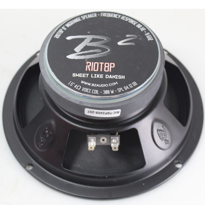 B2 Audio 4-Ohm 150W RMS Bullet Mid-Range RIOT 8" Speaker Pair B2-RIOT8P OPEN BOX