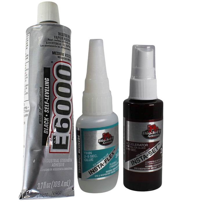 Subwoofer Recone Kit, 3.7oz Black Medium Viscoscity E6000 & 3/4oz CA Glue Kit