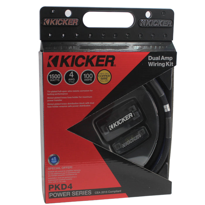 Kicker P-Series Dual Complete 4 AWG Amplifier Installation Wire Kit