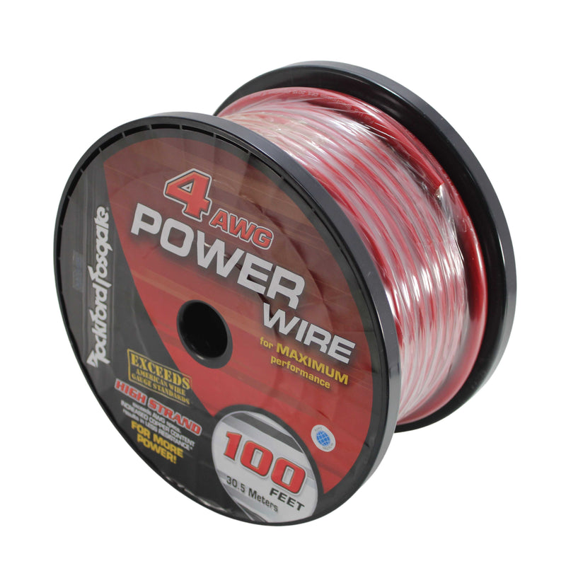 Rockford Fosgate 4 AWG 100% OFC Power/Ground Wire Red Lot Cut By The Foot