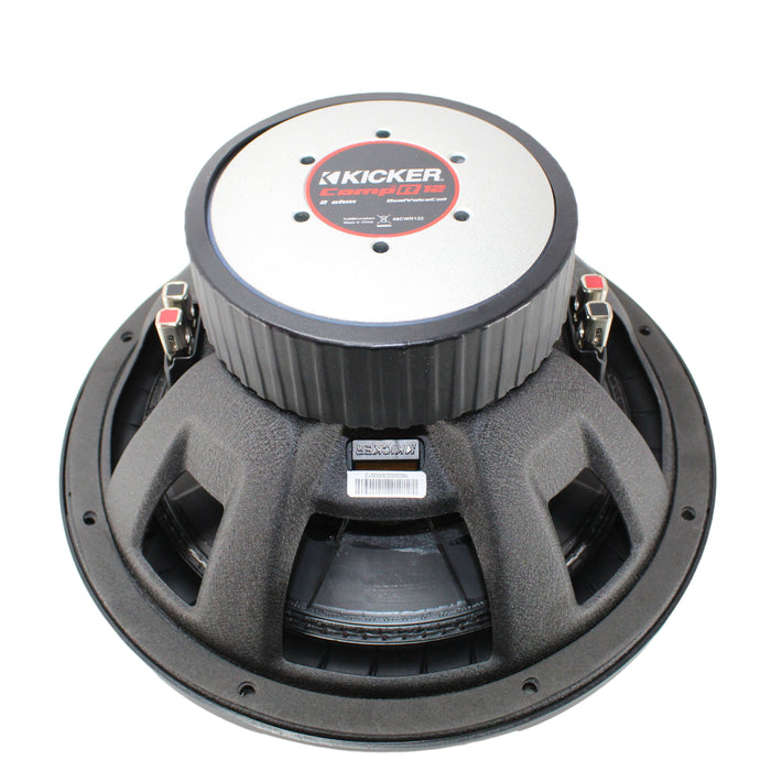 Kicker CompR Series 12" Dual 2 Ohm Voice Coil Car Subwoofer 1000W Peak 48CWR122