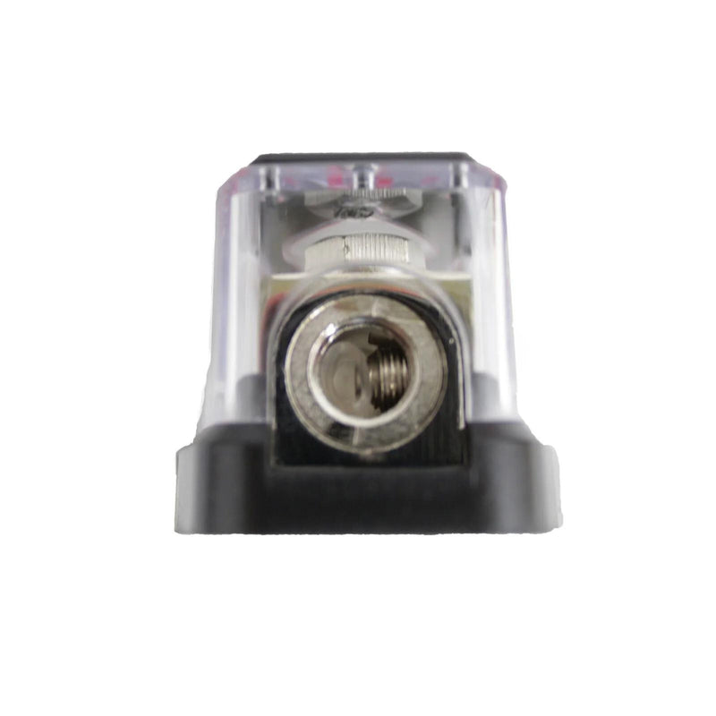 ANL Fuse Holder 0 or 4 Gauge In/Out Nickel Plated Clear Cover DS18 FHSANL