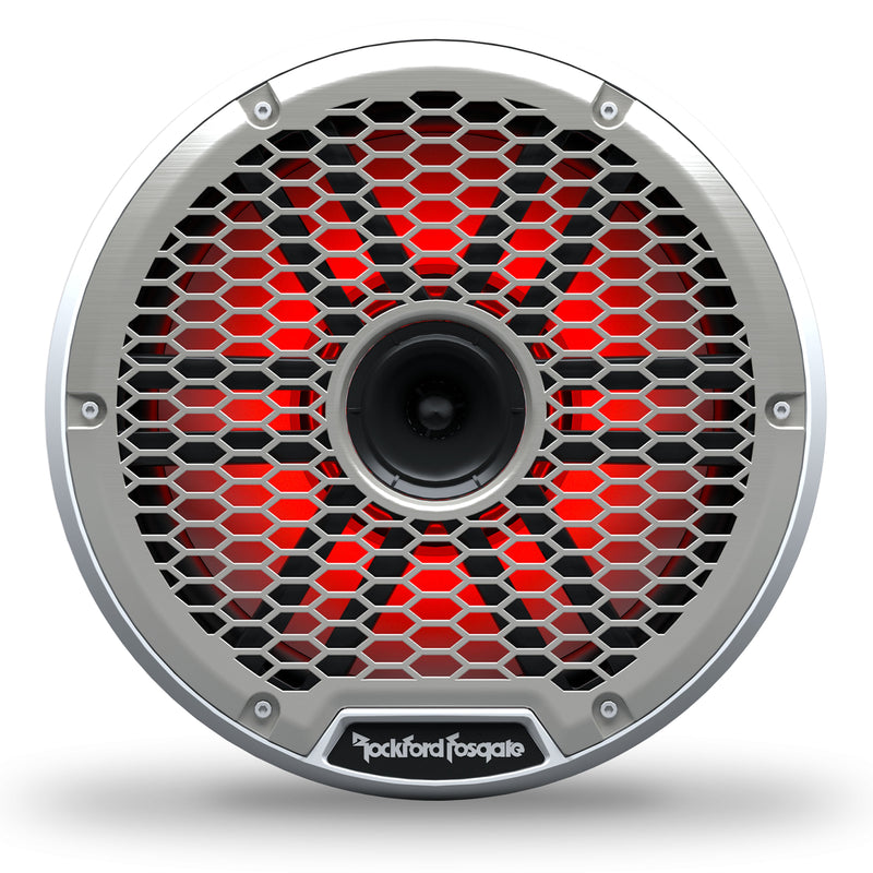 Rockford 10 White Marine Speakers 1200W Horn Loaded 4 Ohm LED RGB Pair M2-10H
