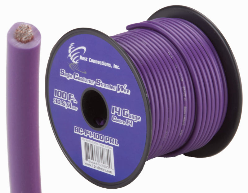 14 GA 100 FT Roll Purple Stranded CCA Primary Wire Lot Cut By The Foot