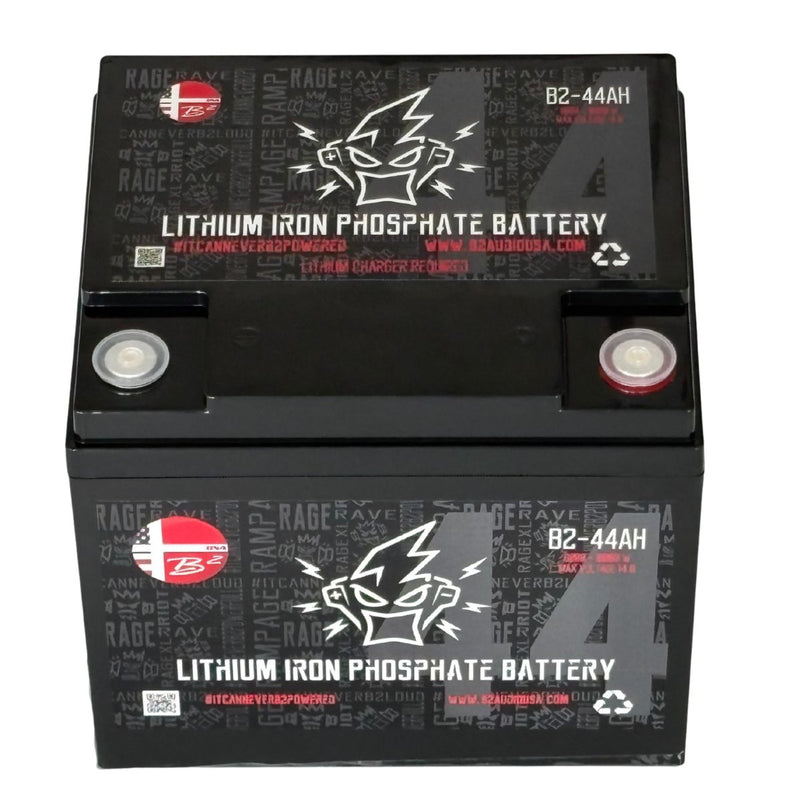 B2 Audio 44AH 12V Lithium Iron Phosphate Battery 5,000W Car Audio (LiFePO4)