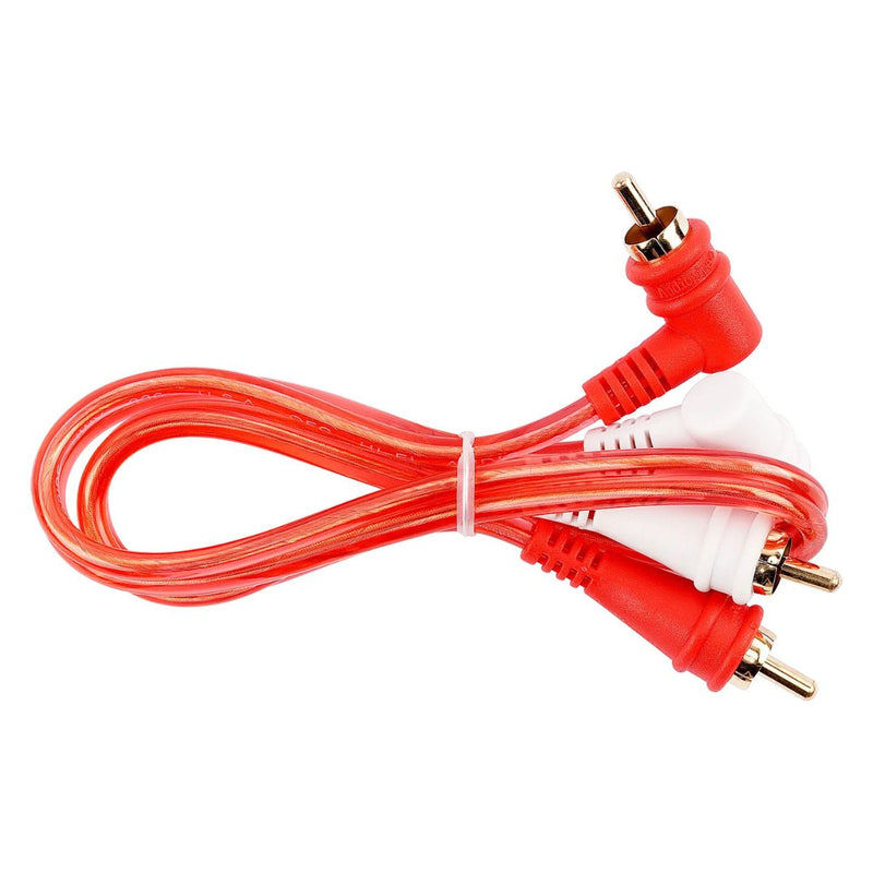 Audiopipe BMV-GRA Right Angle RCA Cables w/ Gold Plated Connectors 1.5-17 Feet