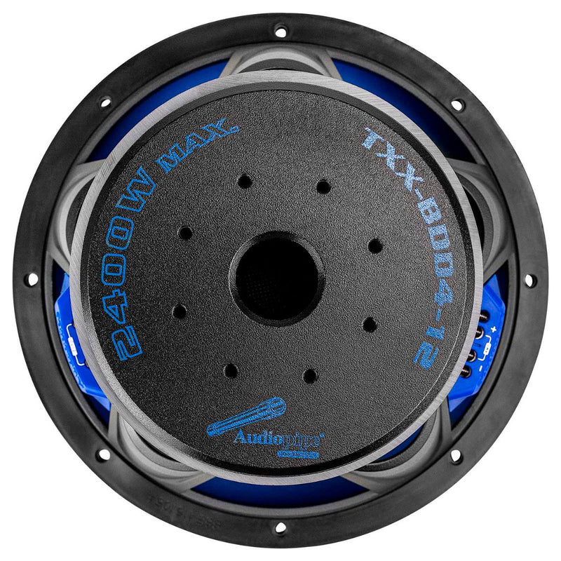 Audiopipe 12" Subwoofer 1200W RMS Dual 4 Ohm 4- Stack Magnet TXX-BDD4-12